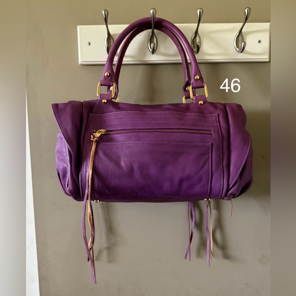 Rebecca Minkoff Purple Satchel with Gold Accents